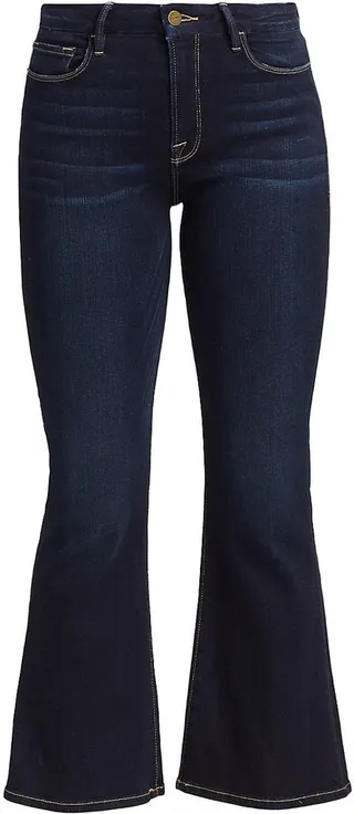 Le Crop Mid-Rise Stretch Boot-Cut Jeans