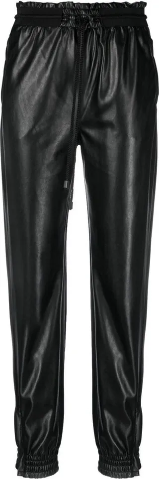 Drawstring Faux Leather Leggings