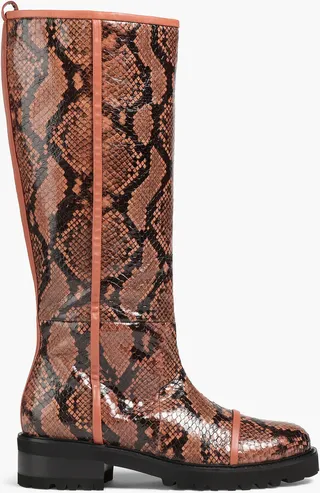 Beda snake-effect leather knee boots