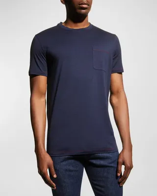 Men's Silk-Blend Pocket T-Shirt