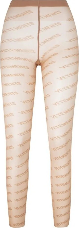 Vetements Allover Logo Mesh Tights