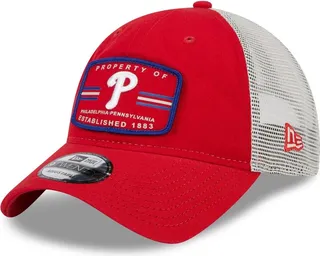 Men's New Era Red Philadelphia Phillies Property Trucker 9Twenty Snapback Hat