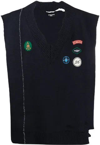 Embroidered Patch Knitted Vest