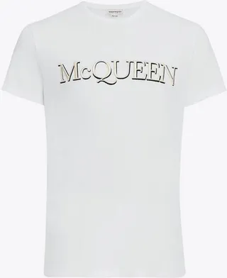 Men's Mcqueen Embroidered T-Shirt In White