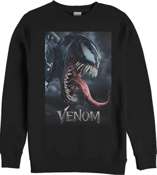 Men's Marvel Venom Film Tongue Portrait Sweatshirt - Black - 2X Large