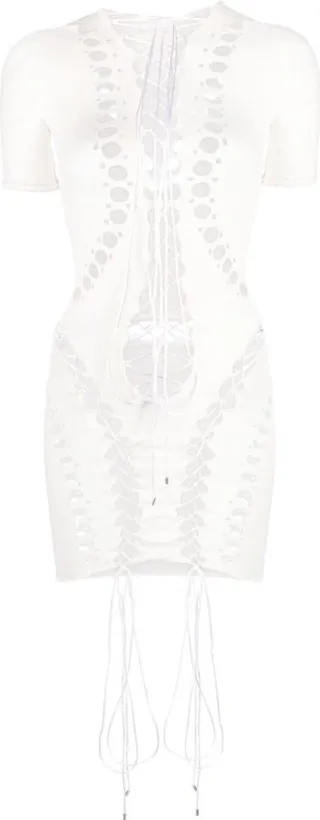 Cut-Out Lace-Up Mini Dress