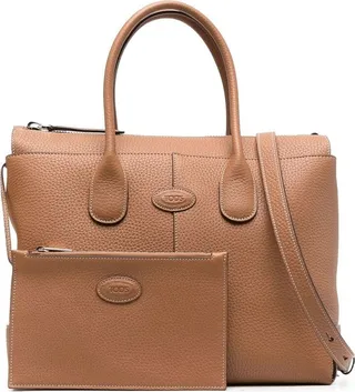 Brown Di Medium Leather Tote Bag