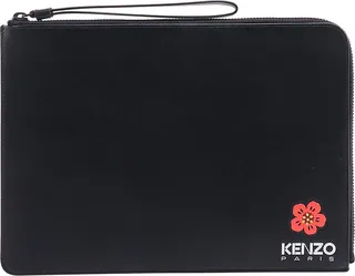 Leather clutch with Boke Flower