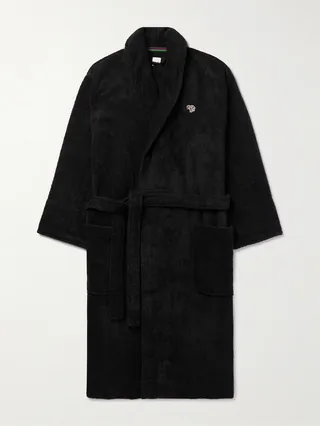 Embroidered Cotton-Terry Robe