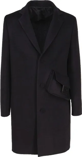 Fendi Logo Detailed Single-Breasted Coat