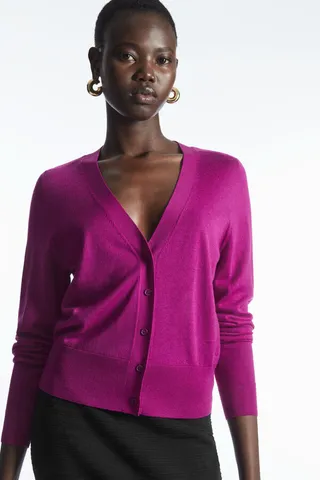 V-Neck Merino Wool Cardigan