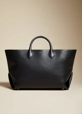 The Medium Amelia Tote in Black Pebbled Leather