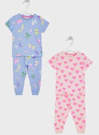 Kids 2 Pack Assorted Pyjama Set