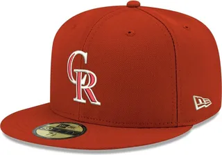 Men's New Era Red Colorado Rockies Logo White 59FIFTY Fitted Hat