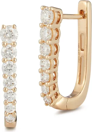 Ava Bea Graduating Diamond Hoop Earrings