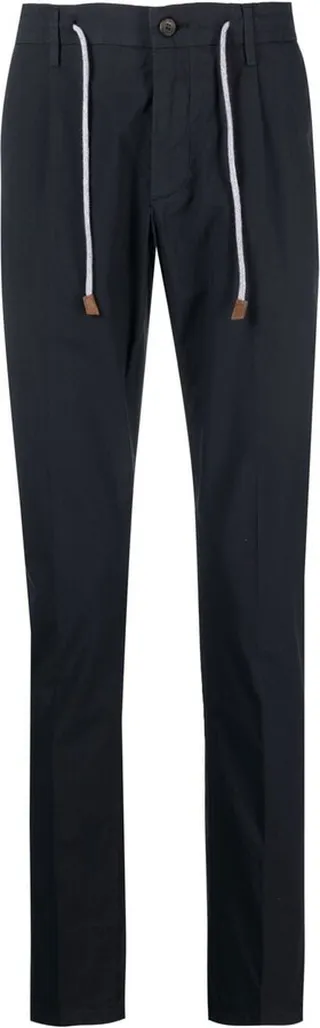 Drawstring Stretch-Cotton Trousers