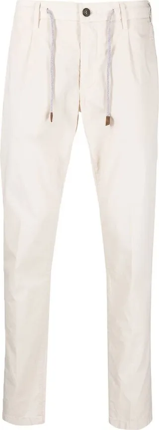 Drawstring Stretch-Cotton Trousers
