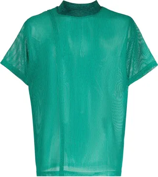 short-sleeves sheer T-shirt