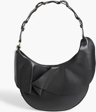 Ruffled leather shoulder bag