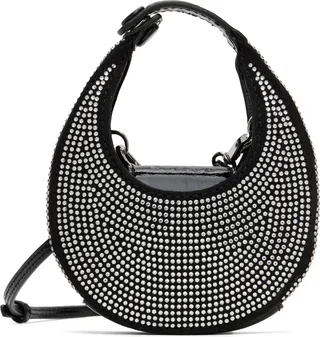 Staud Black Micro Moon Crystal Bag