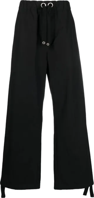 Logo-Embroidery Straight Trousers