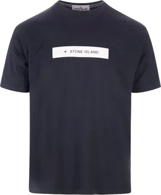 Stone Island Logo Printed Crewneck T-Shirt
