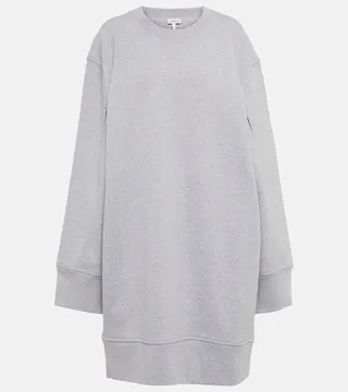 Oversized cotton fleece mini dress