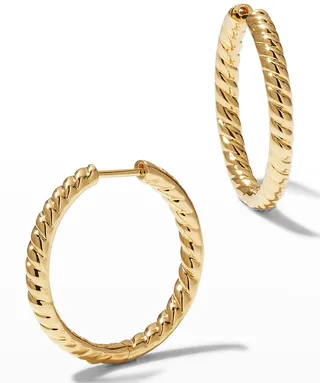 Zoe Braided Hoop Earrings in 18k Yellow Gold