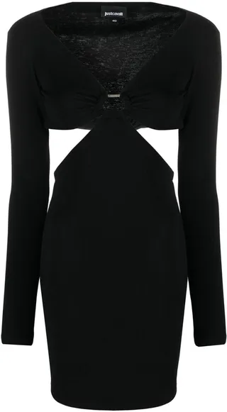 Cut-Out Long-Sleeved Mini Dress