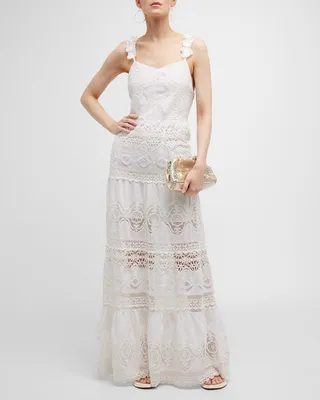 Alora Embroidered Sweetheart Maxi Dress