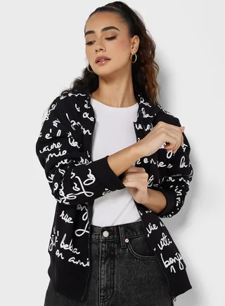 Graphic Zip Thru Hoodie
