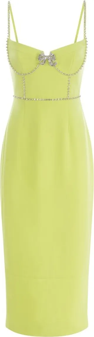 Self-Portrait Crepe Bow Midi Dress