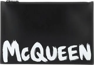Alexander Mcqueen 'mcqueen Graffiti' Leather Flat Pouch
