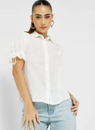 Puff Sleeve Button Down Shirt