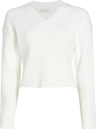 Drop-Shoulder V-Neck Sweater
