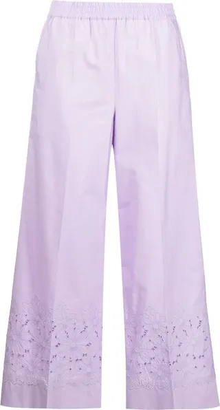 Broderie-Anglaise Straight-Leg Trousers
