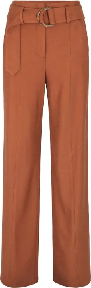 Sunny belted straight-leg trousers