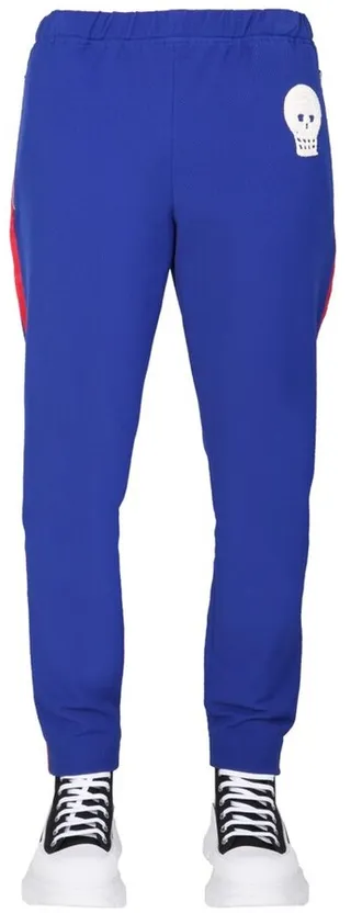 Alexander McQueen Skull Embroidered Straight-Leg Pants