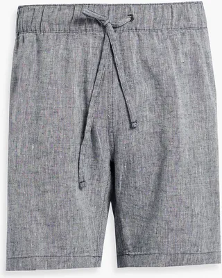 Linen-blend swim shorts