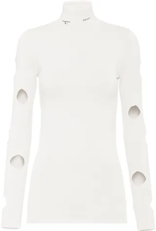 Openwork turtleneck top