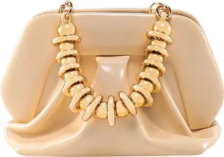 Themoirè Chain-Linked Shiny Shoulder Bag