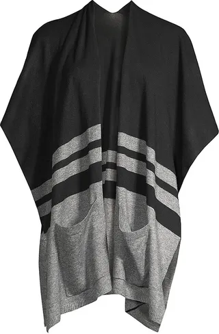 COLLECTION Striped Colorblocked Knit Cape