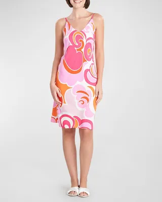 Nami Sleeveless Abstract-Print Nightgown