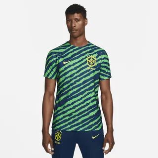 Brazil Nike Men's Dri-FIT Pre-Match Soccer Top in Blue