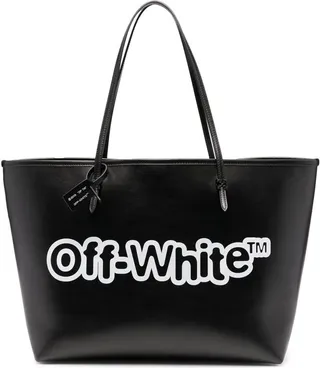OFF-WHITE- Day Off Leather Shopping Bag