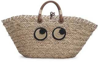 Large Eyes Straw Tote
