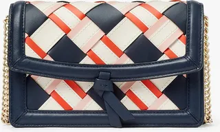 Kate Spade Knott Woven Leather Flap Crossbody