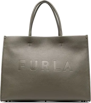 Logo-Embossed Leather Tote