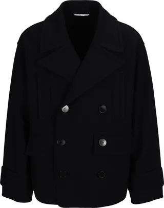 Valentino Double-Breasted Tailored Peacoat