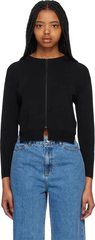 AMOMENTO Black Cutout Cardigan